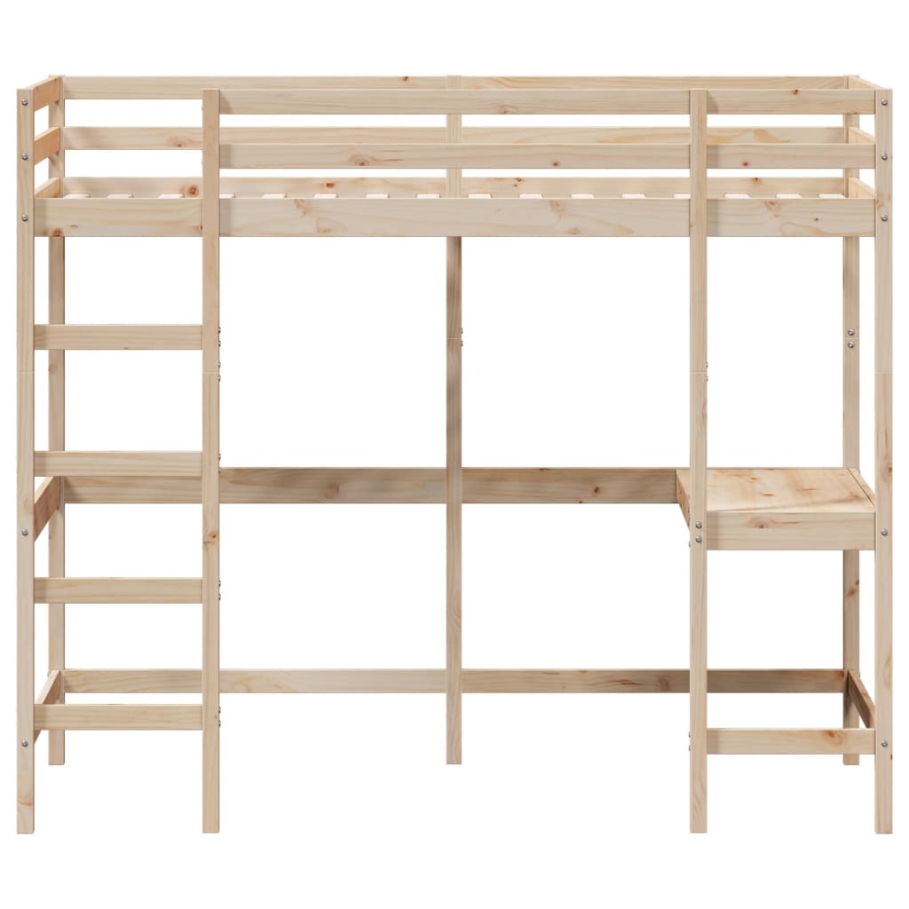 Loft Bed without Mattress 100x200 cm Solid Wood Pine
